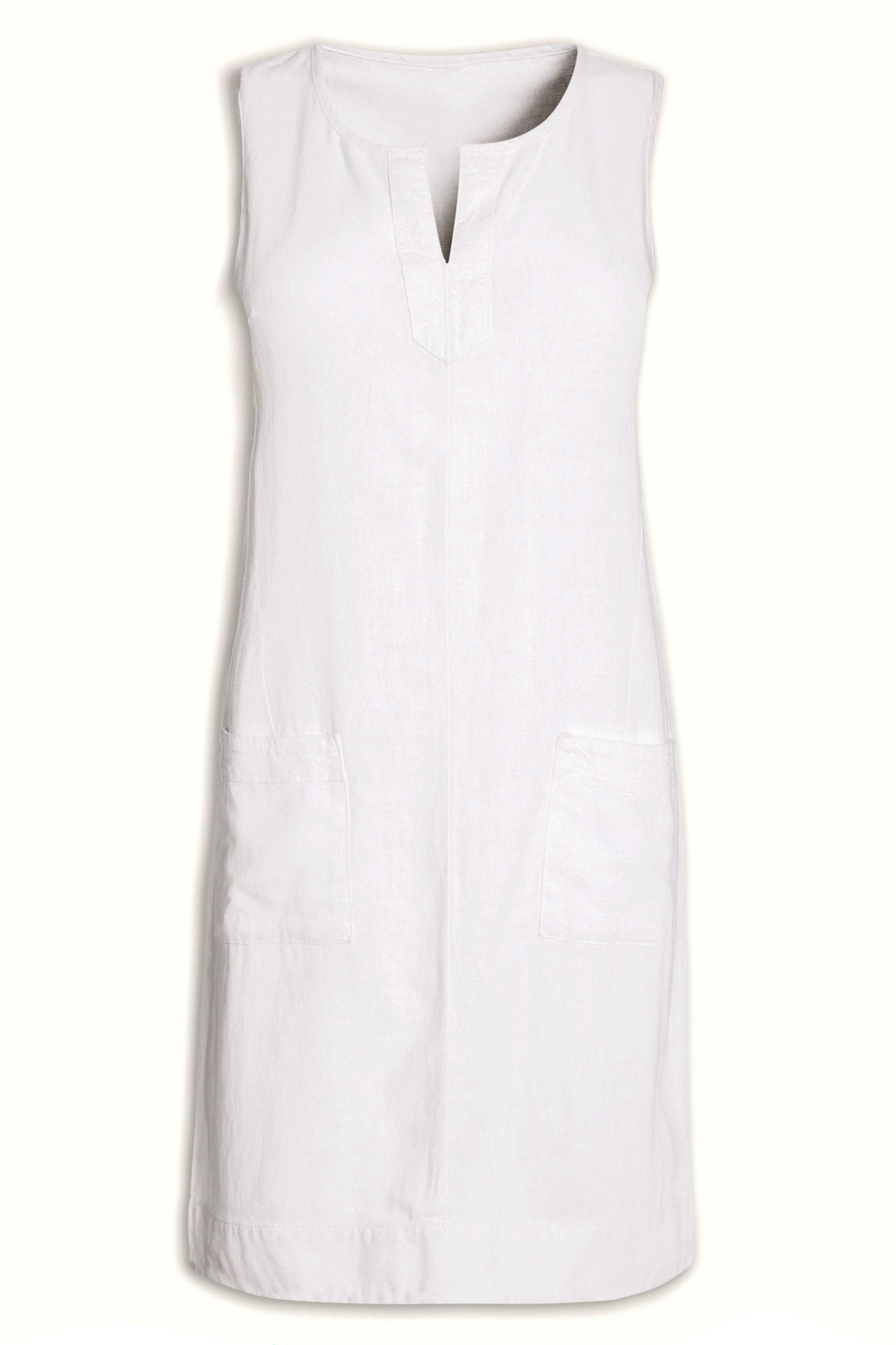 N3xt WHITE Linen Blend Sleeveless Shift Dress - Size 16 to 18