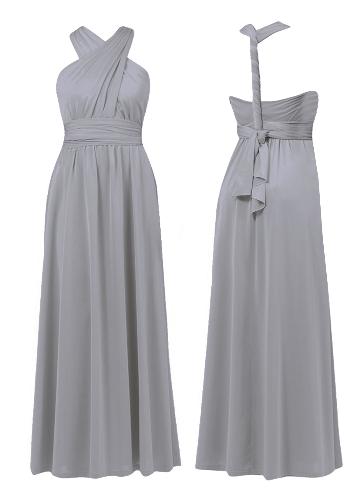 Debenhams - - D3benhams GREY Multiway Debut Long Evening Dress - Size 6 ...