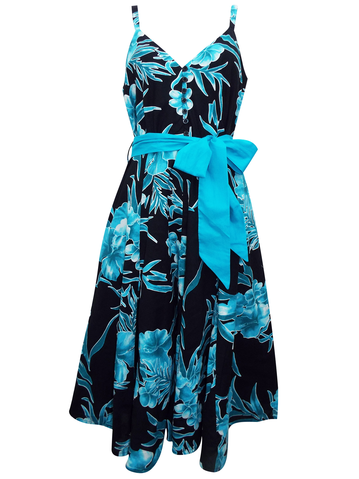 Joe Browns - - BLACK Teal Print Garden Party 50's Style Dress - Plus ...