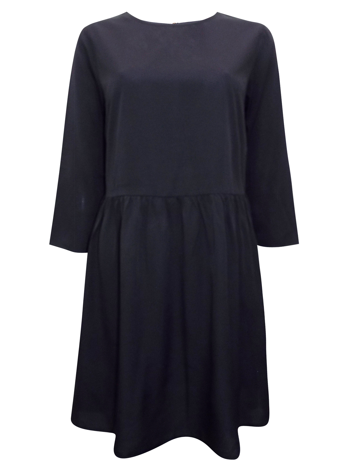 BOOHOO - - B00H00 BLACK 3/4 Sleeve Smock Dress - Size 6 to 14