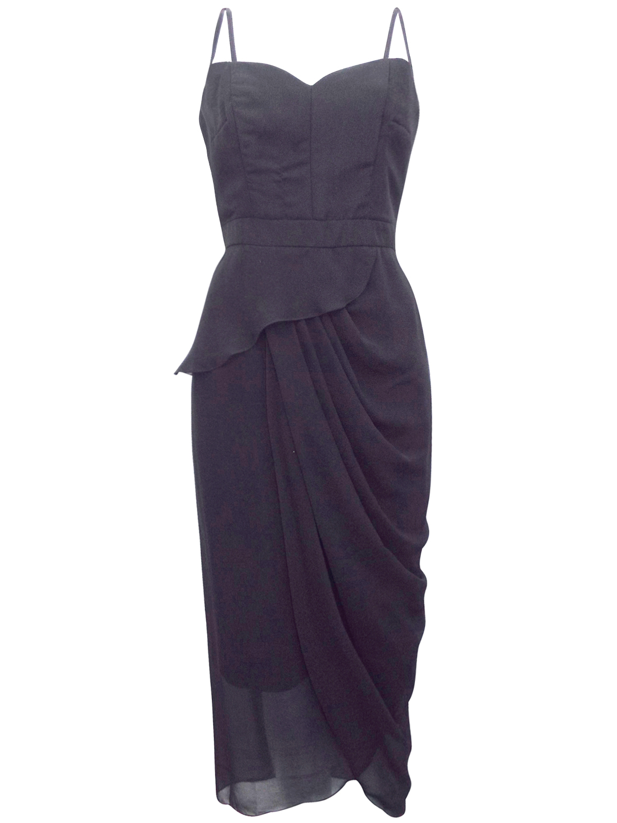 V Label London - - VLabel BLACK Parsons Double Strap Drape Dress - Size ...