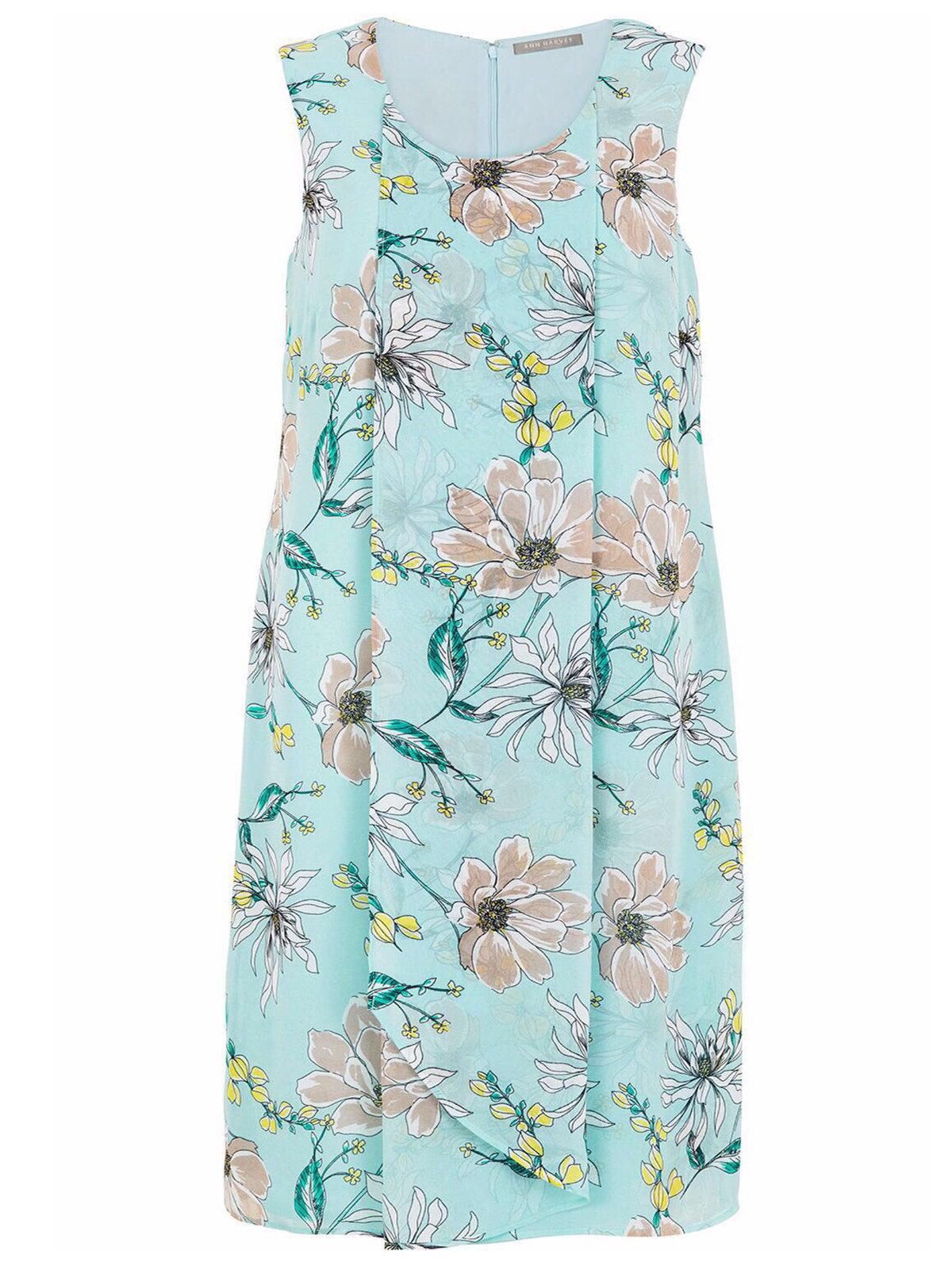 Ann Harv3y MINT Floral Sleeveless Botanical Blooms Dress - Plus Size 14 ...