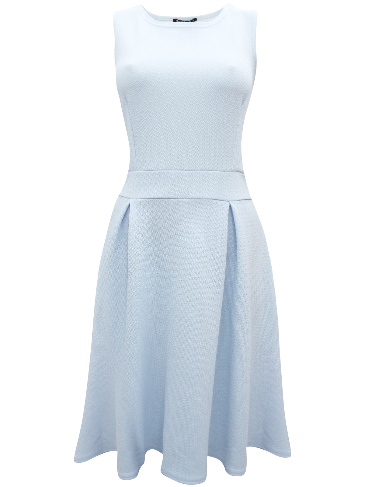 Marina Kaneva BABY-BLUE Sleeveless Fit & Flare Pleated Dress - Size 10 ...