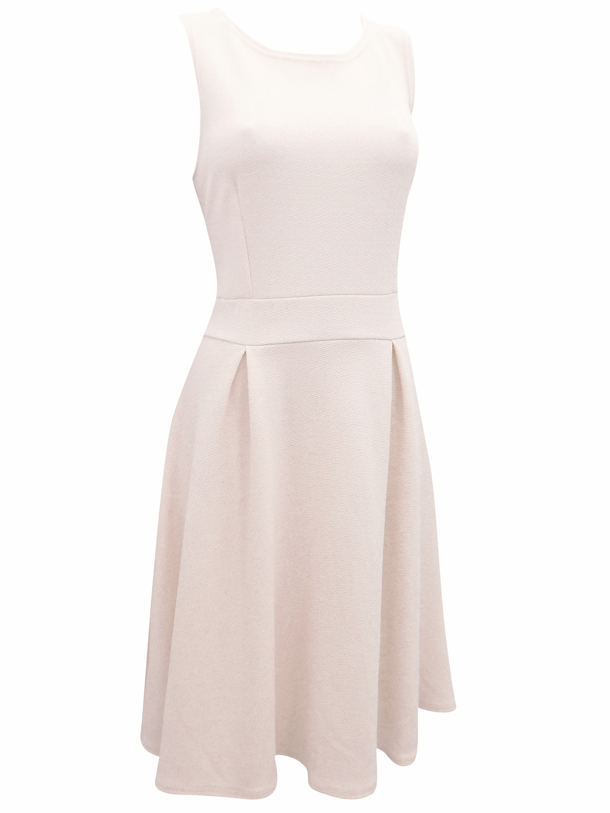 Marina Kaneva PALE-PINK Sleeveless Fit & Flare Pleated Dress - Size 10 ...