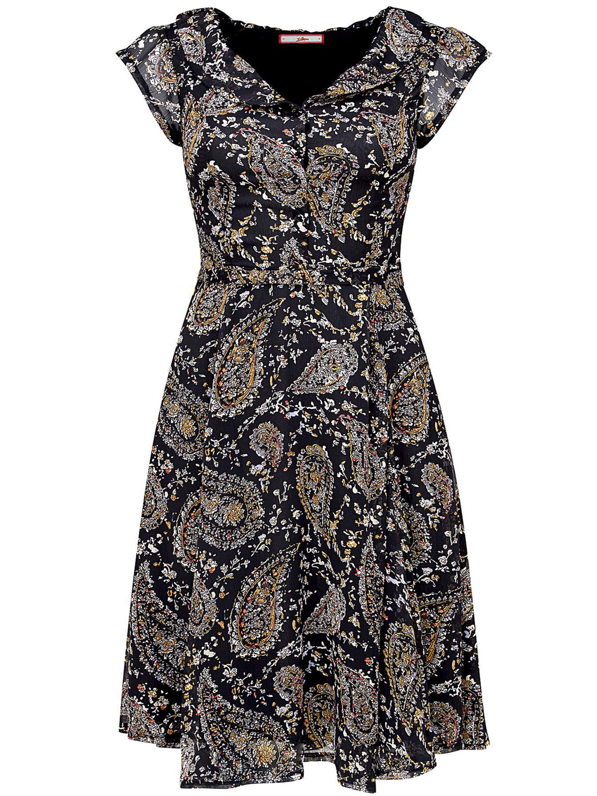 Joe Browns - - Joe Browns BLACK Tea For Two Paisley Print Dress - Plus ...