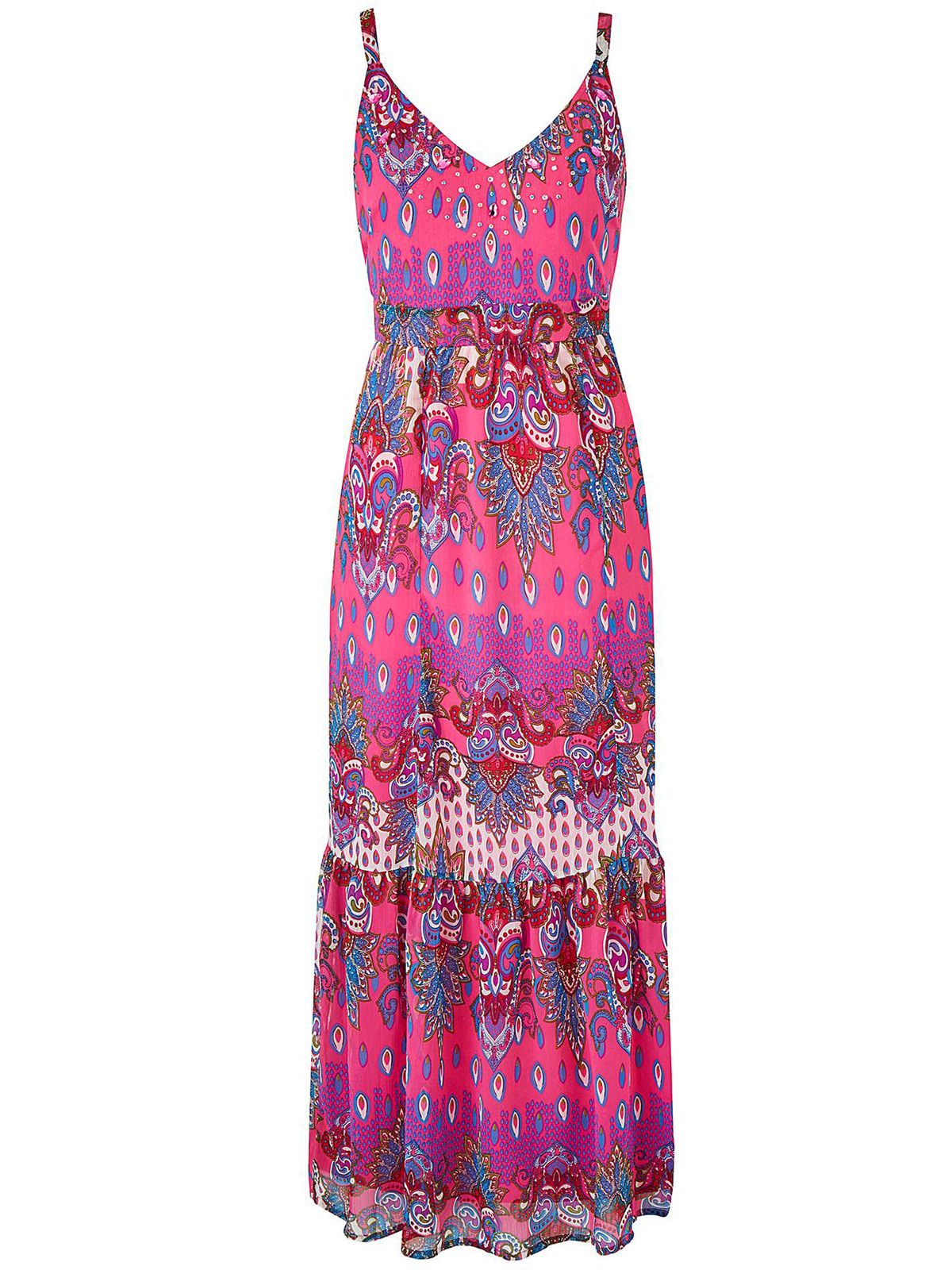 Joanna Hope - - Joanna Hope PINK Sequin Embellished Print Maxi Dress ...