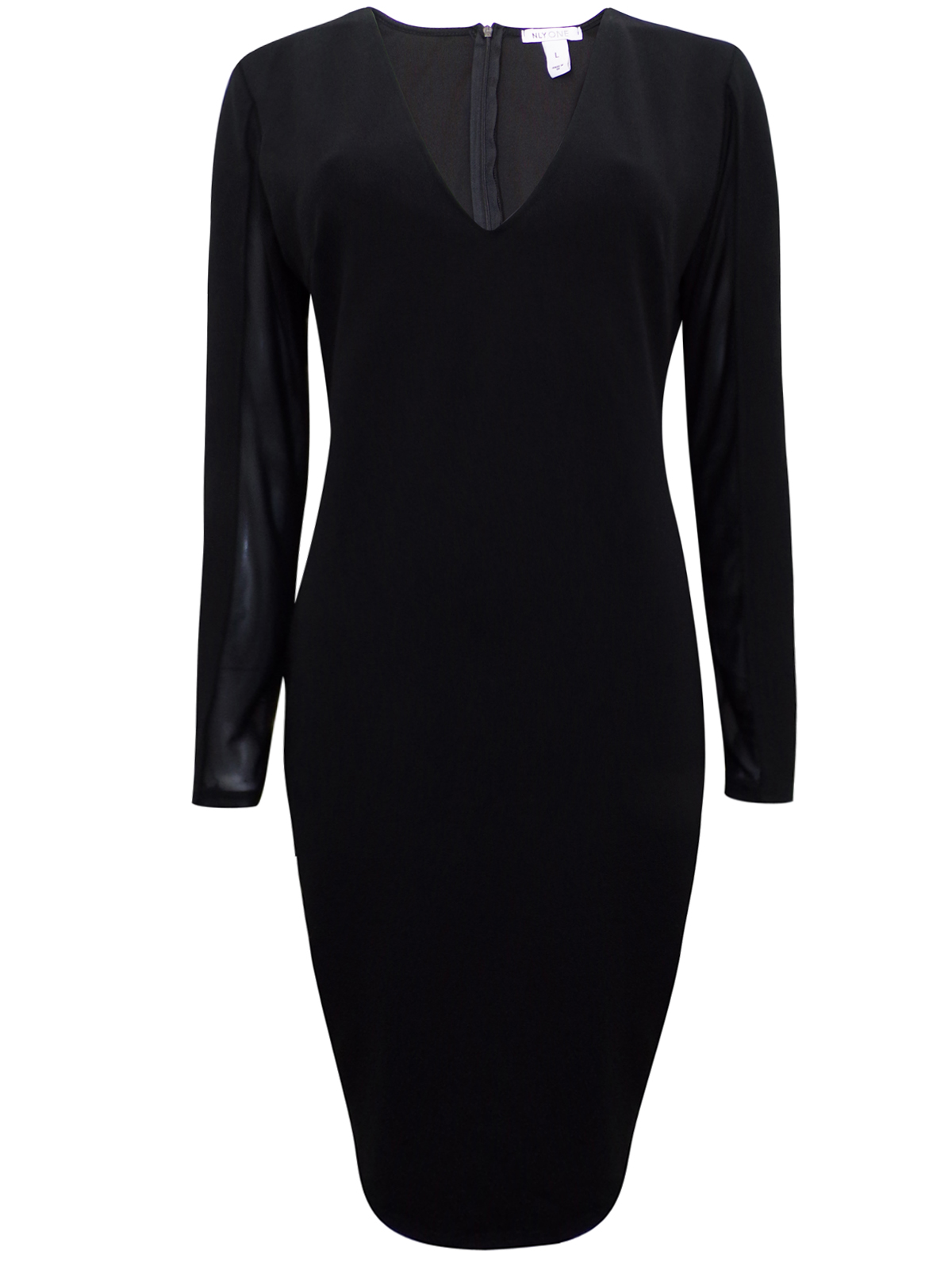Nly One - - NlyOne BLACK Sheer Sleeve Bodycon Midi Dress - Size XSmall ...
