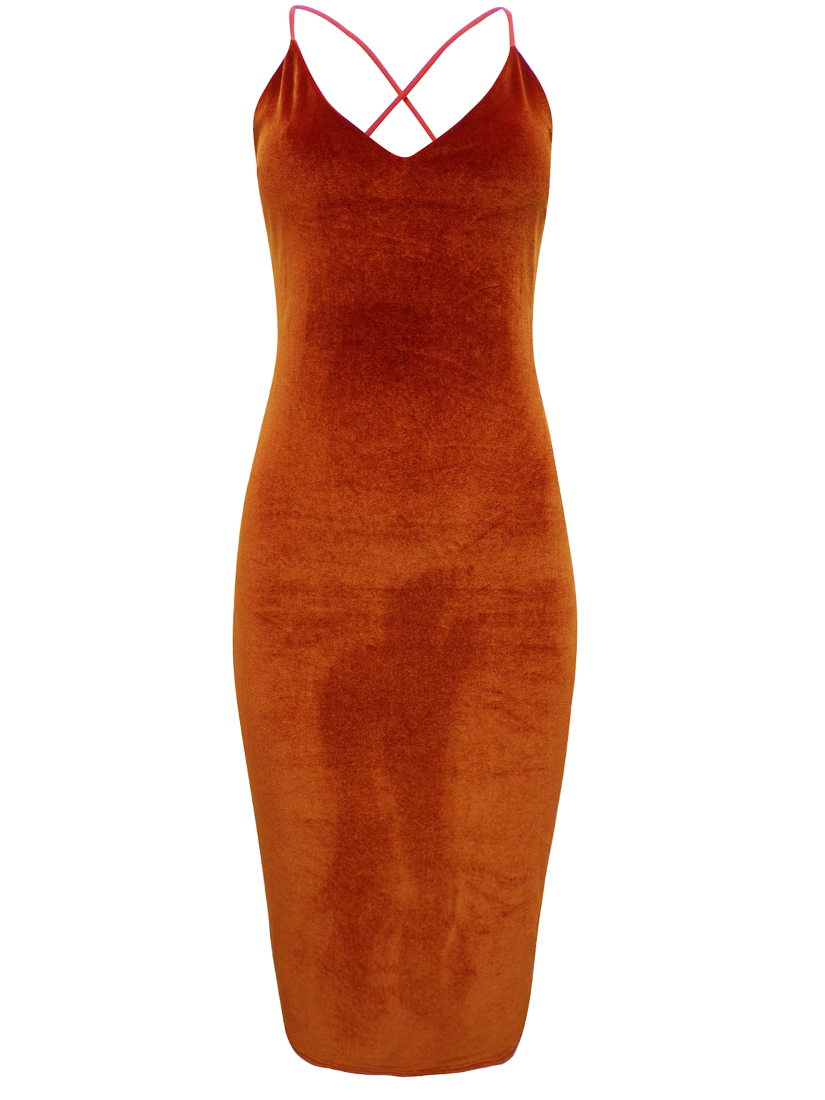 boohoo burnt orange dress