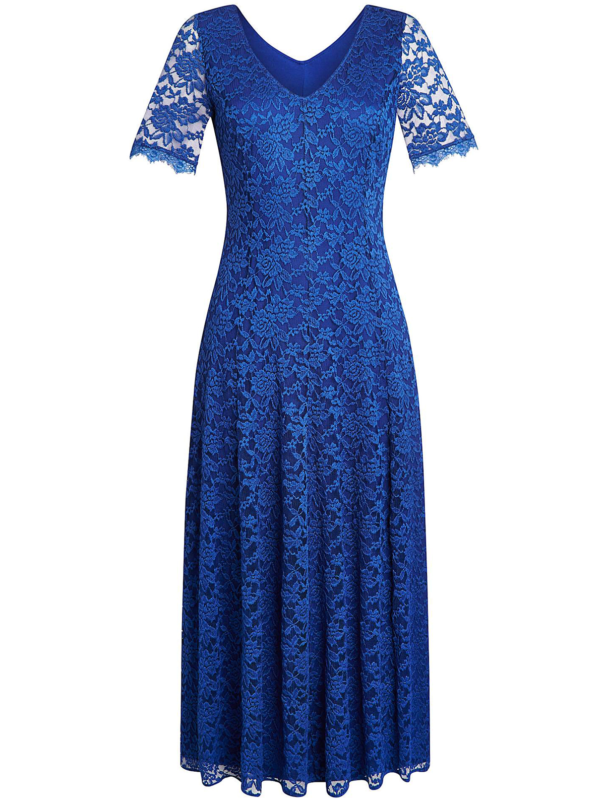 Joanna Hope - - Joanna Hope COBALT-BLUE Floral Lace Maxi Dress - Size ...