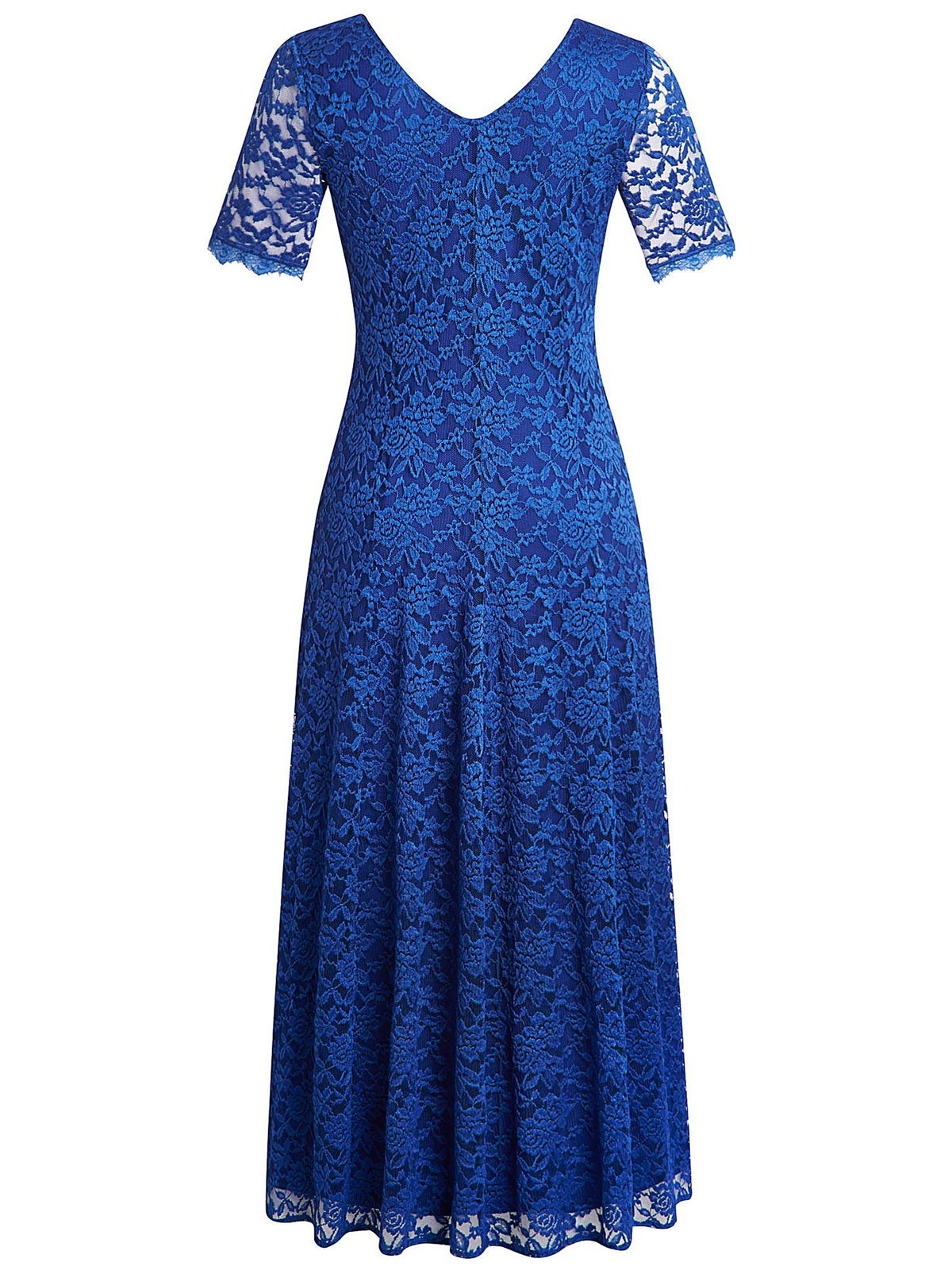 Joanna Hope - - Joanna Hope COBALT-BLUE Floral Lace Maxi Dress - Size ...