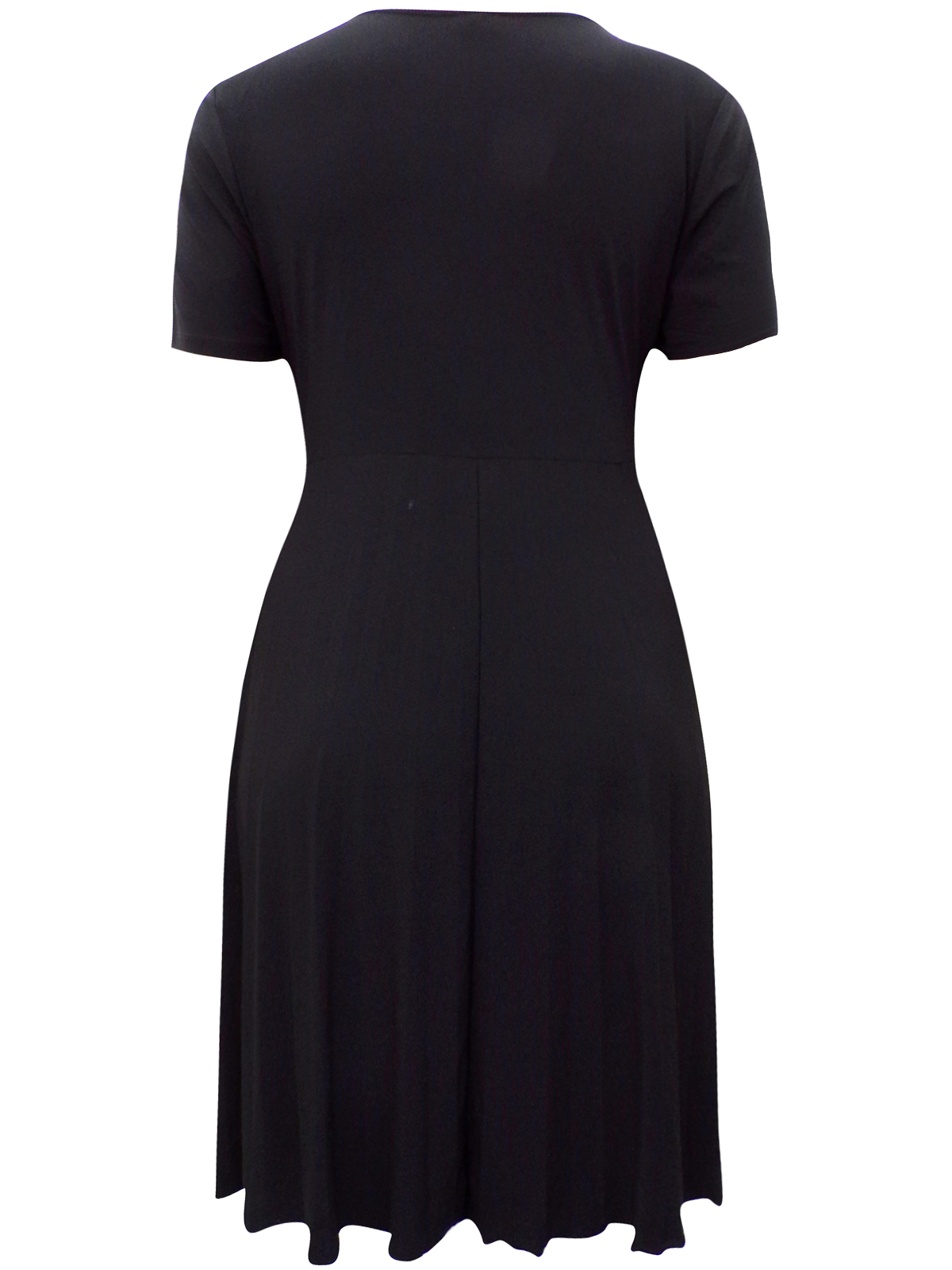 Damart - - Damart BLACK V-Neck Pleated Midi Dress - Size 10 to 28