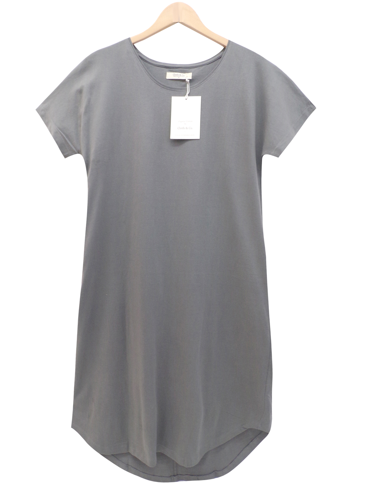 Cloth & Co - - Cloth&Co CHARCOAL Organic Cotton Short Sleeve T-Dress ...
