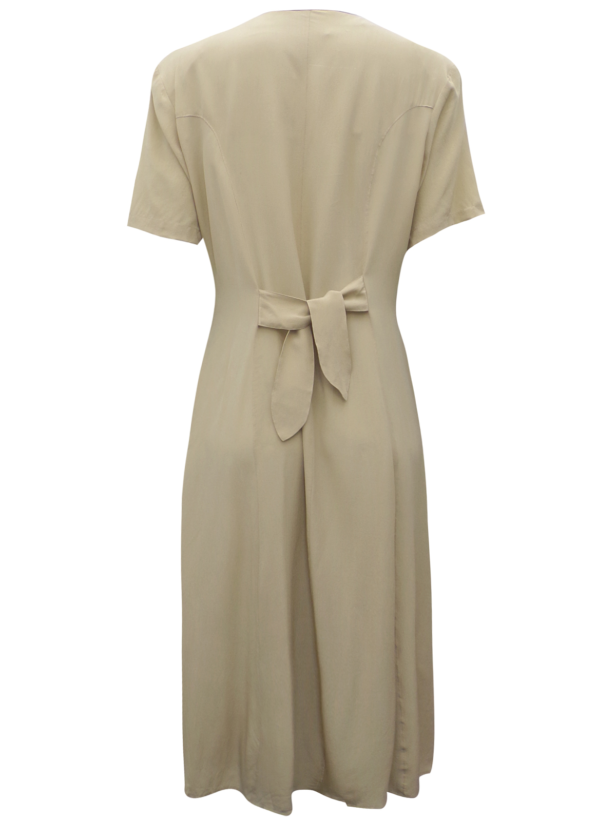 Simply Silk CAMEL Pure Silk Button Through Midi Dress - Size 16 to 18