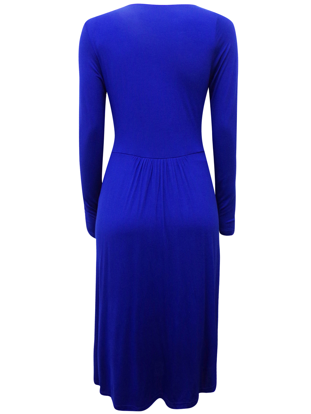 Pure Collection - - Pure ROYAL-BLUE Long Sleeve Jersey Knit Dress
