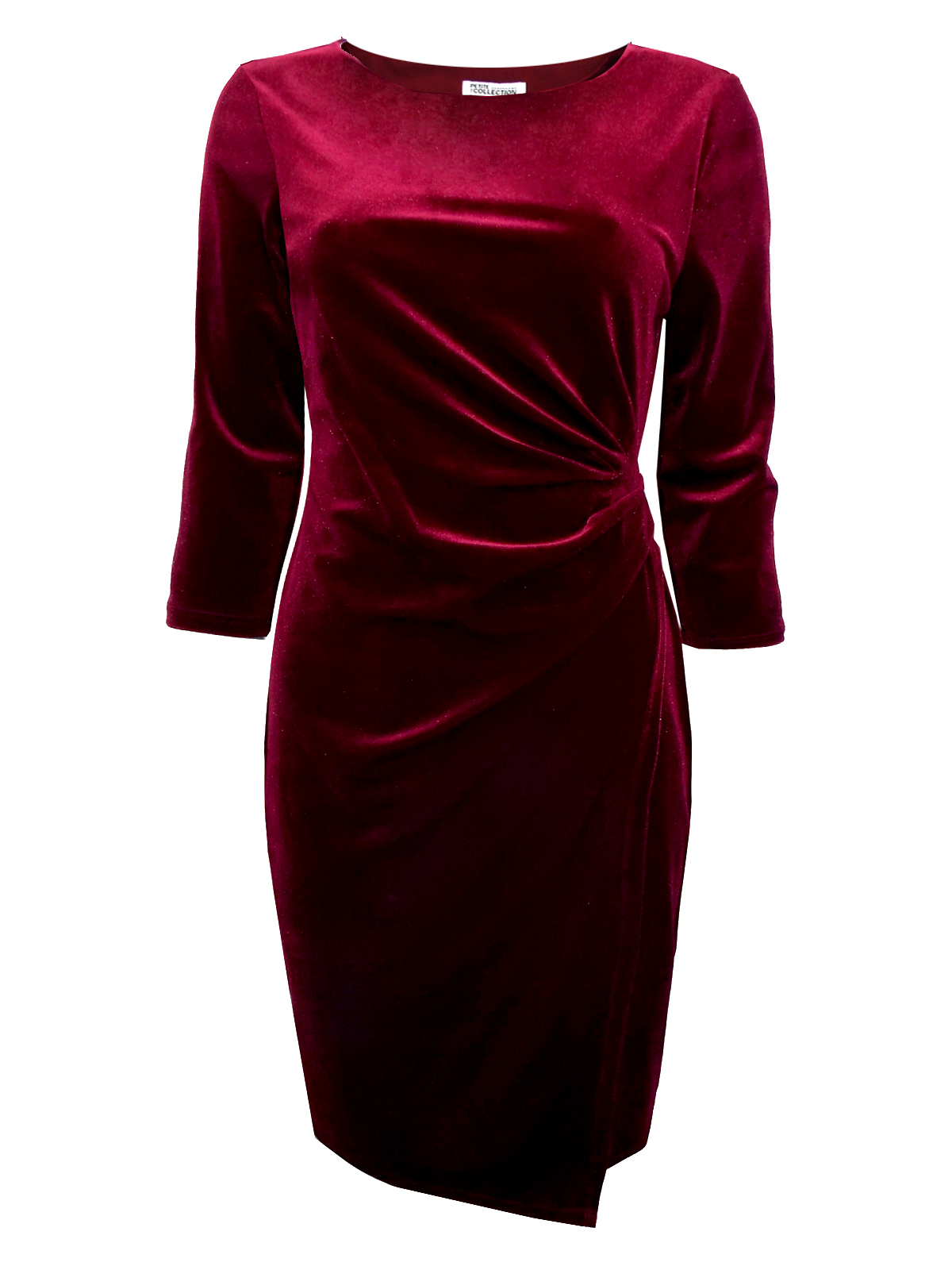 Debenhams - - D3benhams WINE Velvet Wrap Waist Dress - Size 10 to 16