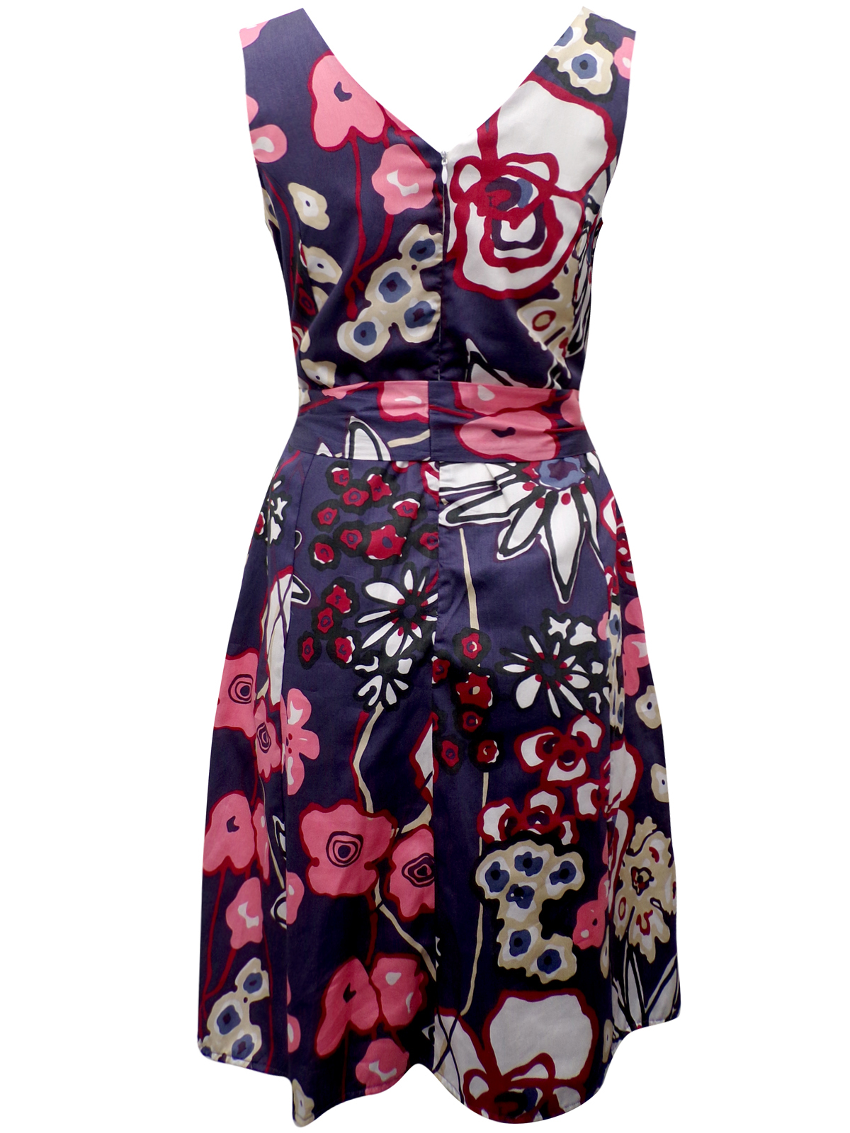 Ecoline Fashion - - Ecoline Fashion NAVY Fit & Flare Printed Dress with ...