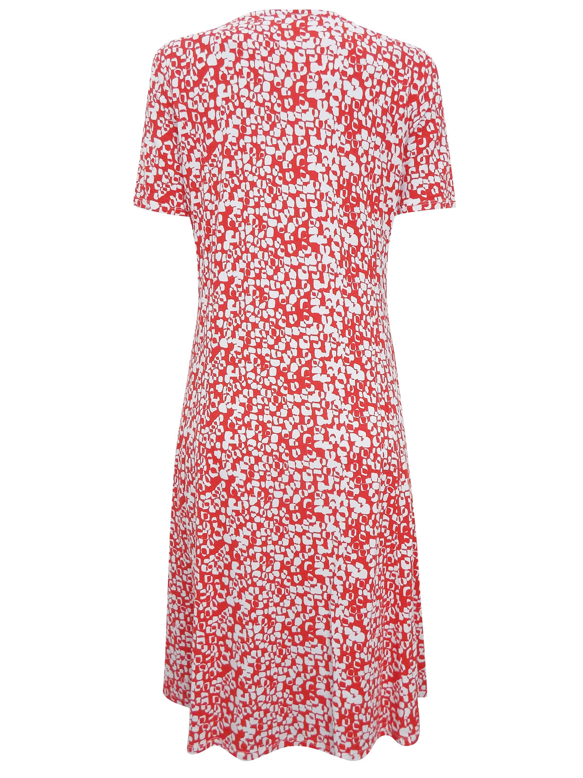 First Avenue RED Block Print Short Sleeve Swing Dress - Size 12 to 20