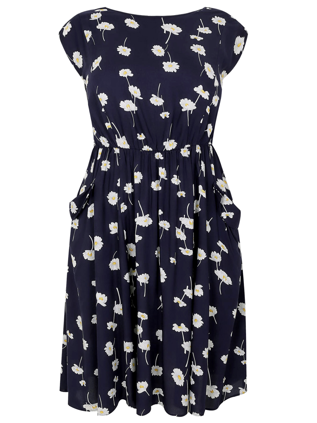 Scarlett & Jo - - Scarlett & Jo NAVY Daisy Print Pocket Dress - Plus ...