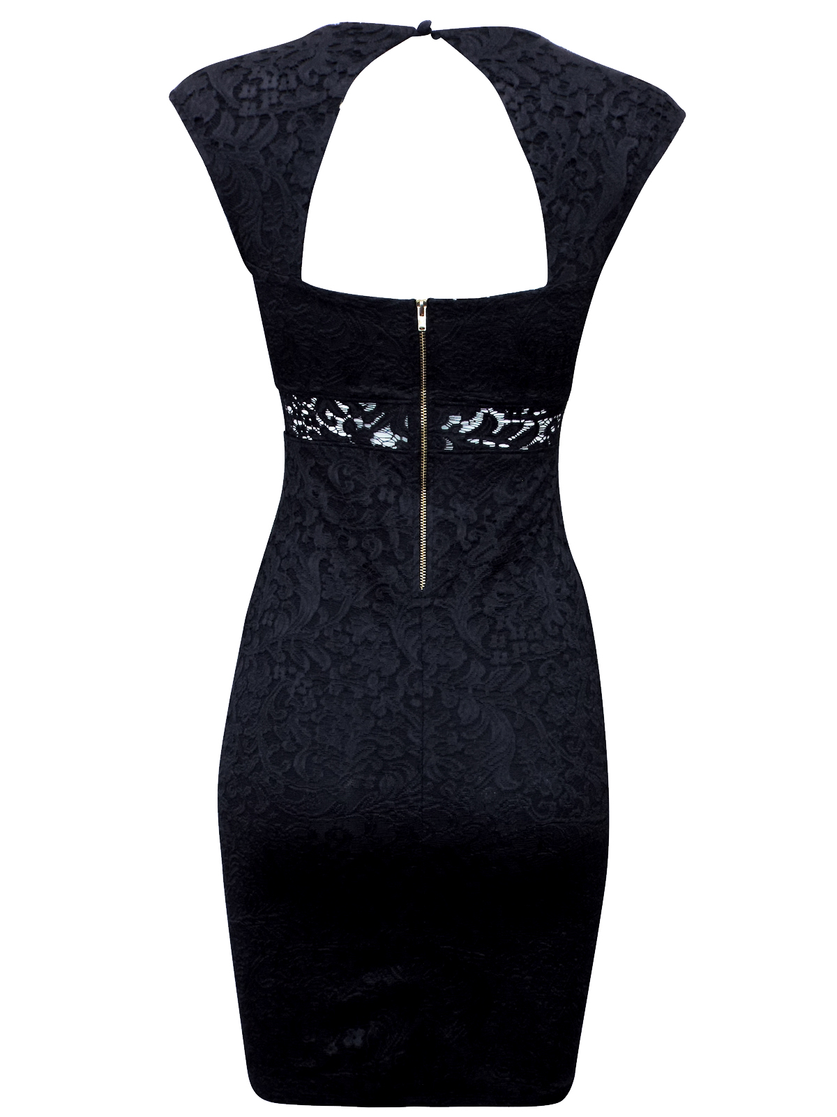 R1ver 1sland BLACK Lace Peek-A-Boo Bodycon Dress - Size 6 to 16