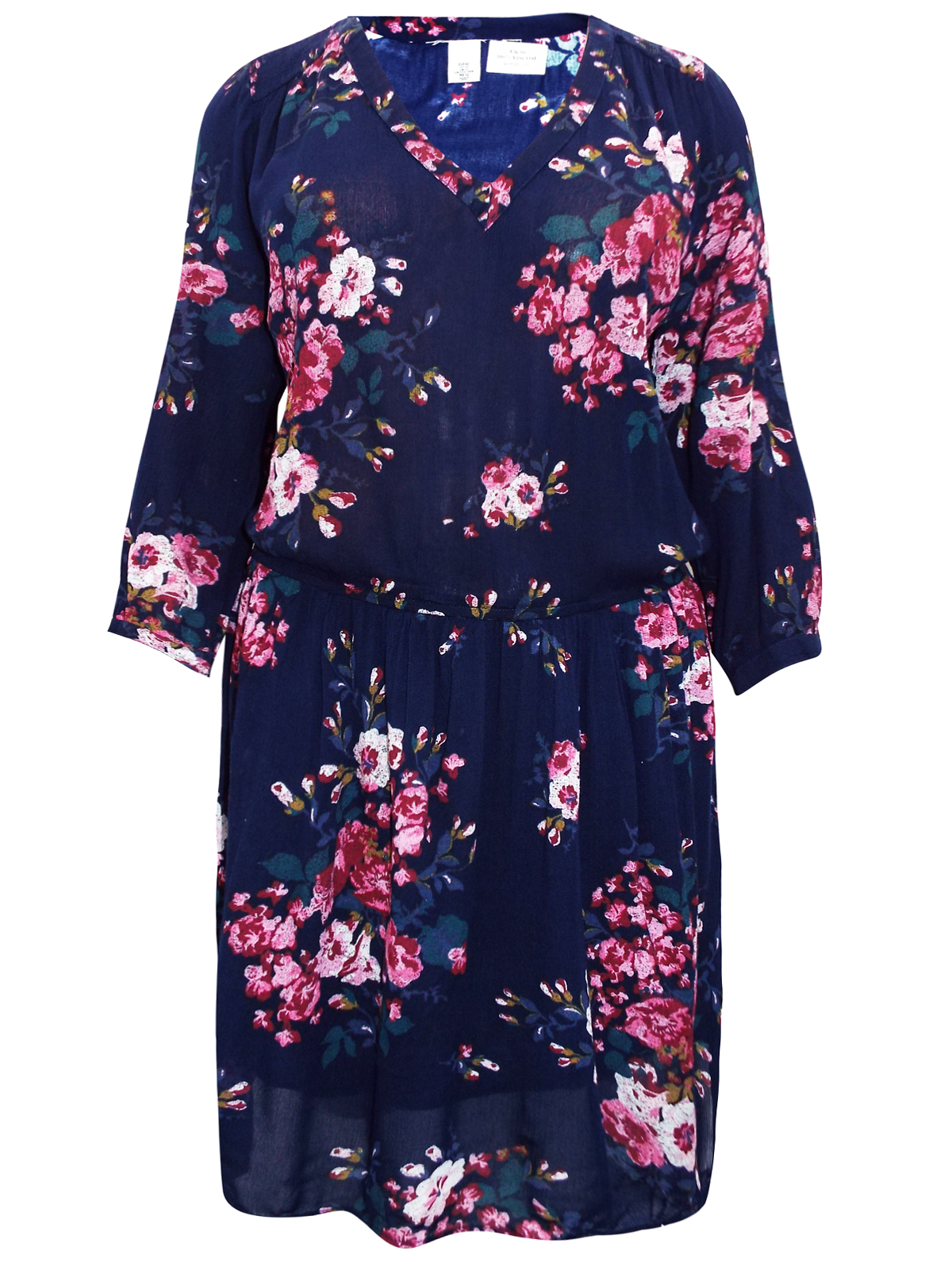 H&M NAVY Floral Printed Chiffon Dress - Size 16 to 20 (EU 42 to 46)