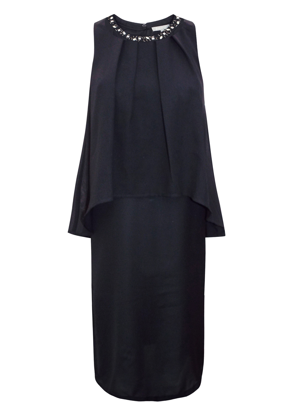 First Avenue BLACK Jewel Embellished Overlayer Shift Dress - Size 10 to 20