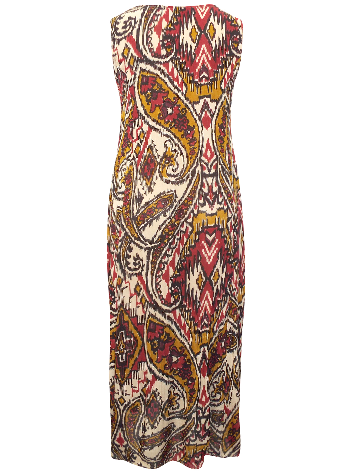 Denim 24/7 - - RED Tribal Print A-Line Crinkle Maxi Dress - Plus Size ...