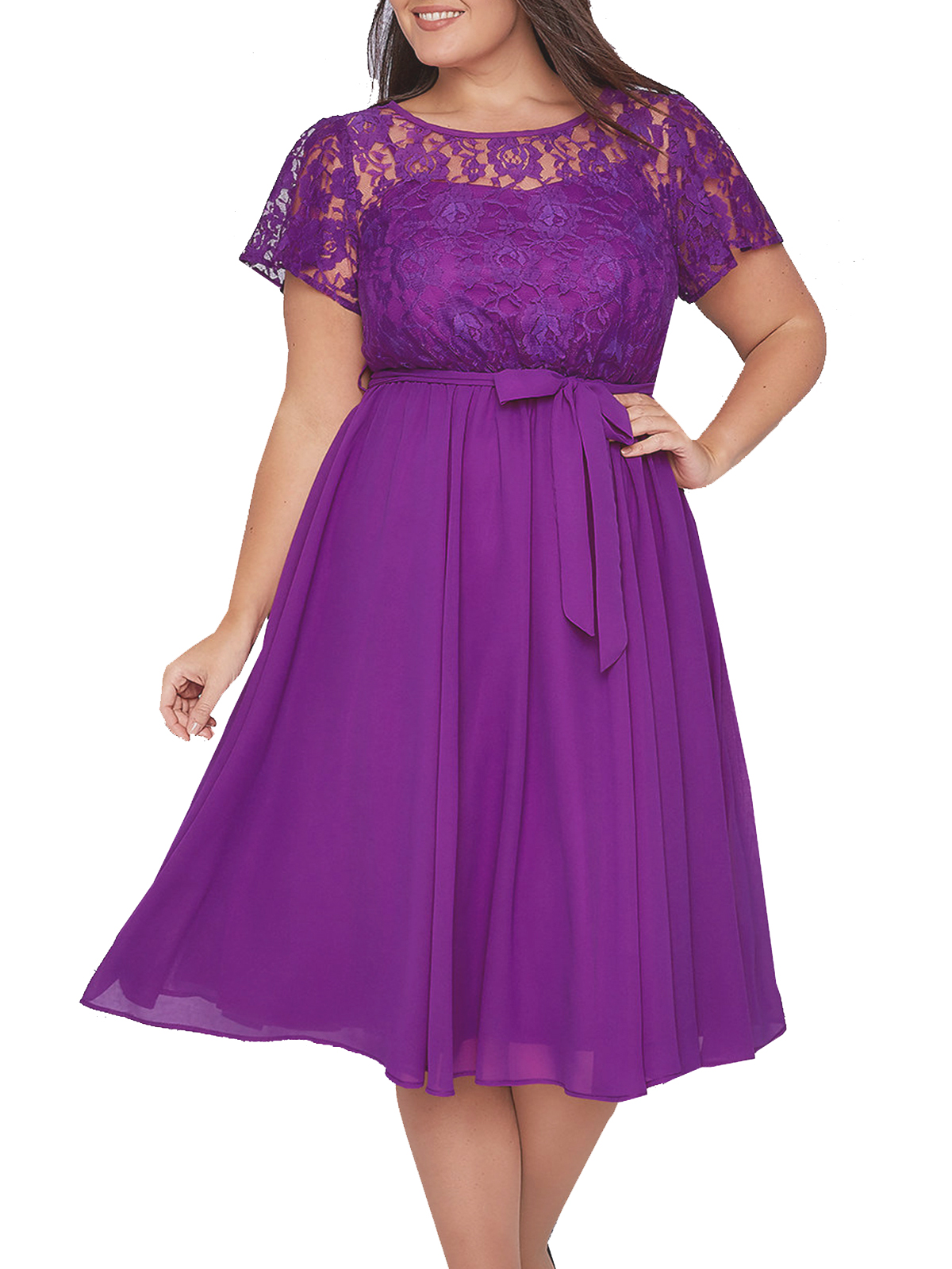 Scarlett & Jo - - Scarlett & Jo AMETHYST Floral Lace Bodice Chiffon ...