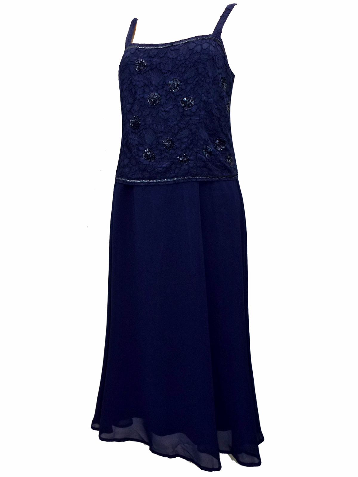 Roaman's - - Roamans NAVY Bead Embellished Lace Evening Dress - Plus ...