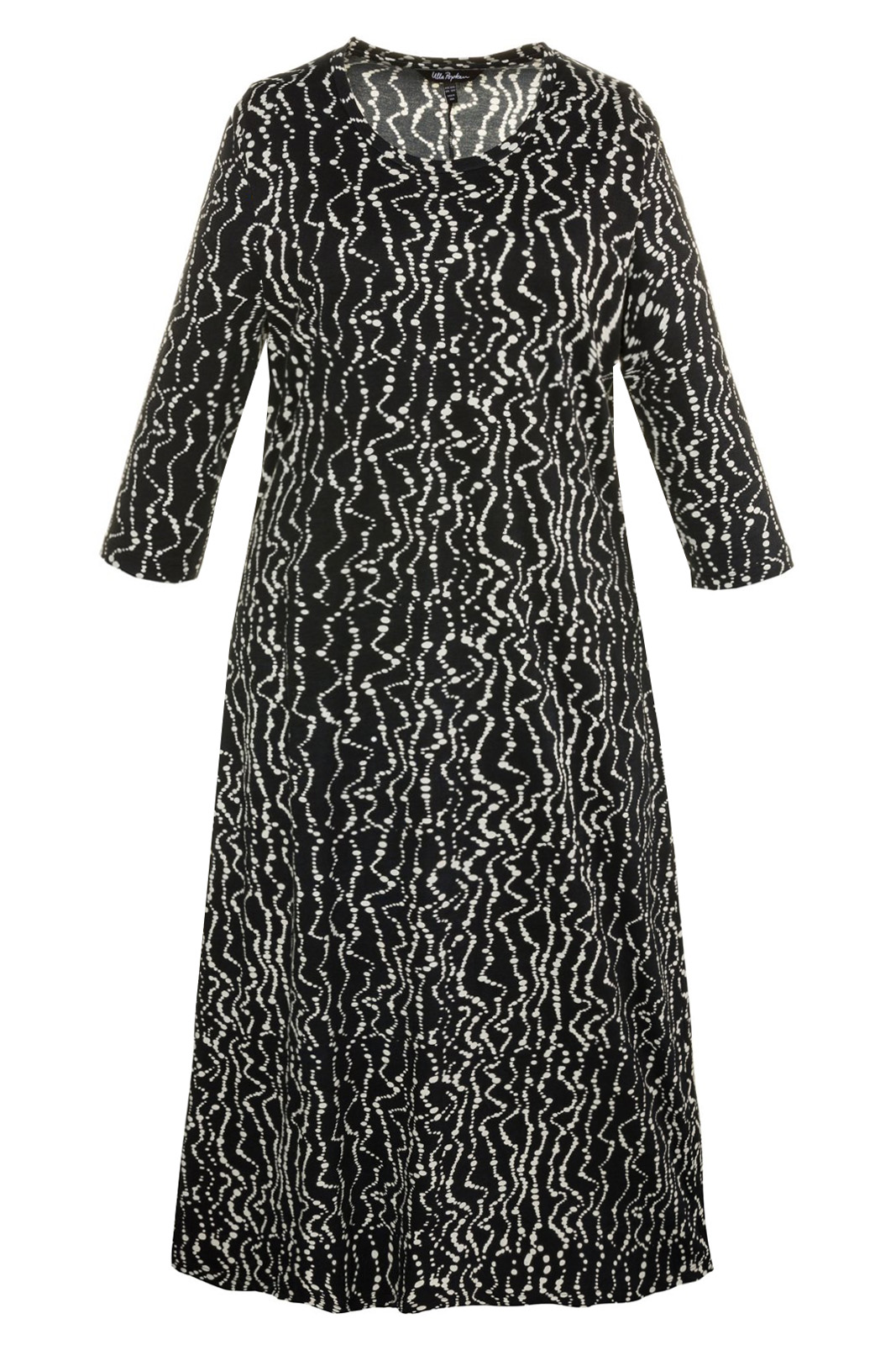 Ulla Popken PLUS - - Ulla Popk3n BLACK Swirl Dot Print Round Neck ...