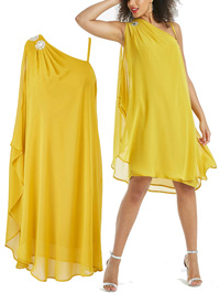 CHARTREUSE Jewel Embellished One Shoulder Dress - Plus Size 16