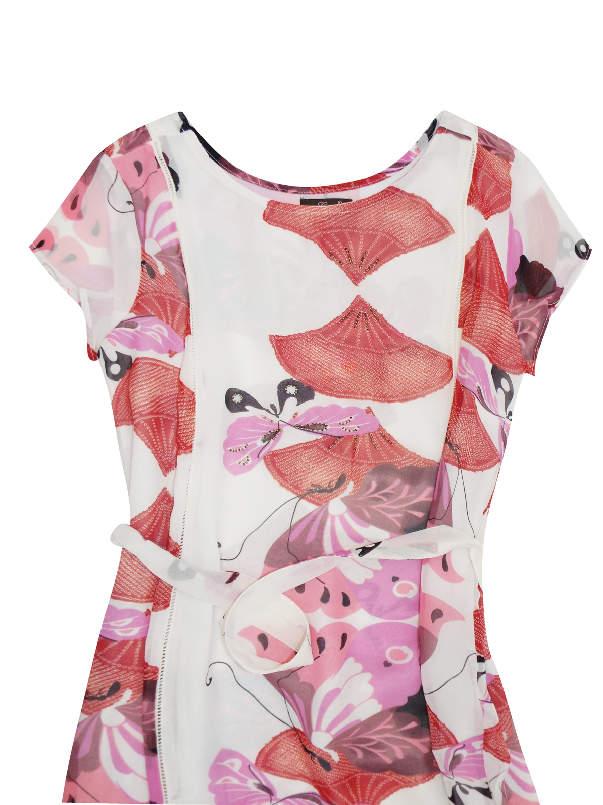 Grace (Made In Britain) - - Grace PINK Pure Cotton Floral Print Belted