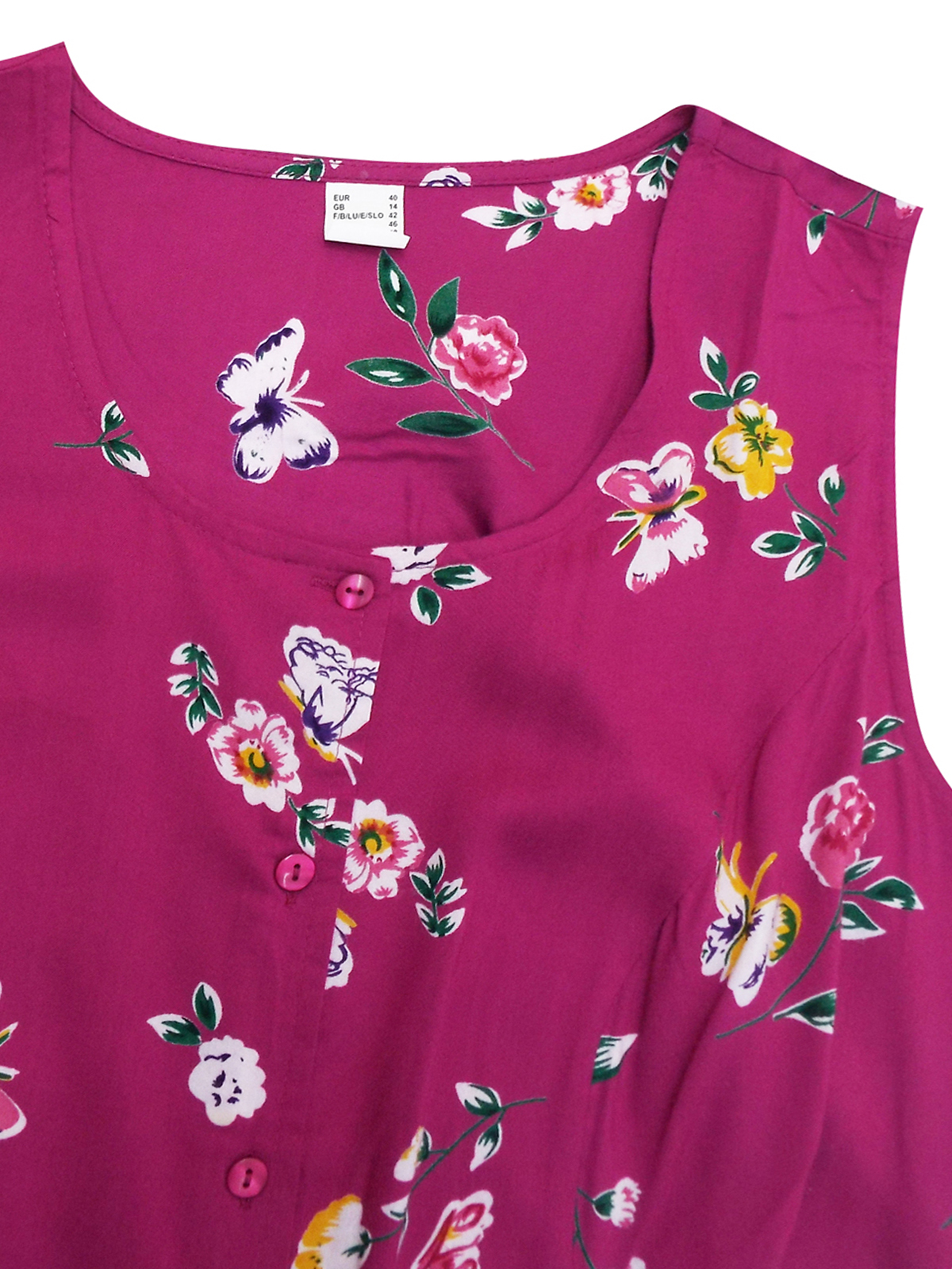 MAGENTA Floral Print Button Through Shirt Dress - Plus Size 14 to 30 ...