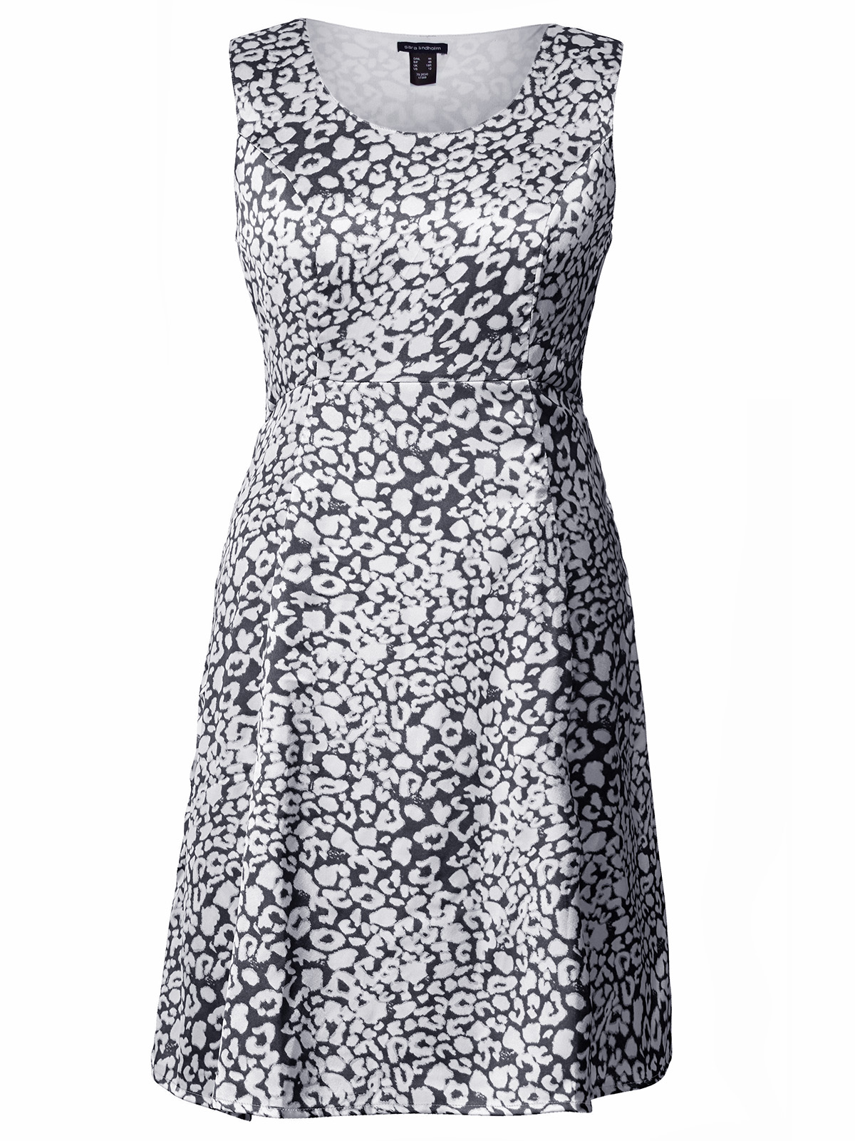 Sara Lindholm - - Sara Lindholm GREY Animal Print Satin Midi Dress ...