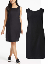 Capsule BLACK Linen Blend Easy Care V-Back Dress - Plus Size 24 to 28