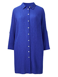 JD Williams COBALT Crinkle Shirt Dress - Plus Size 16 to 26