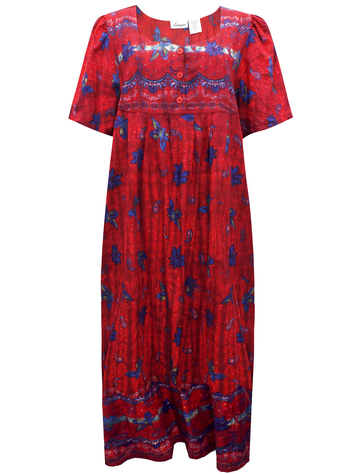 Plus Size Casual Lounge Dresses - - Loungees RED Tie Dye Loose Fit ...