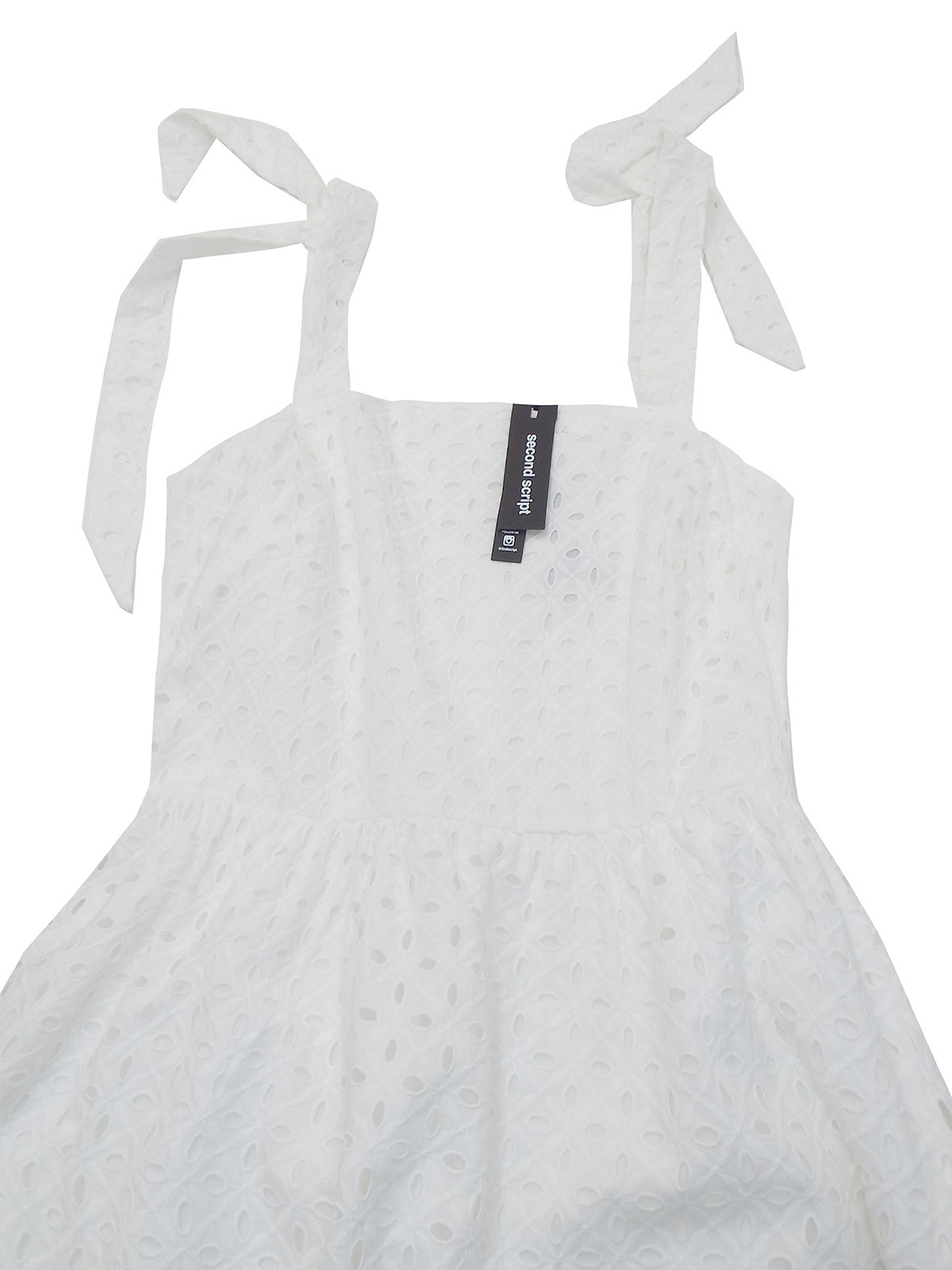 Second Script - - 2ndScript Curve WHITE Pure Cotton Broderie Midi Dress ...