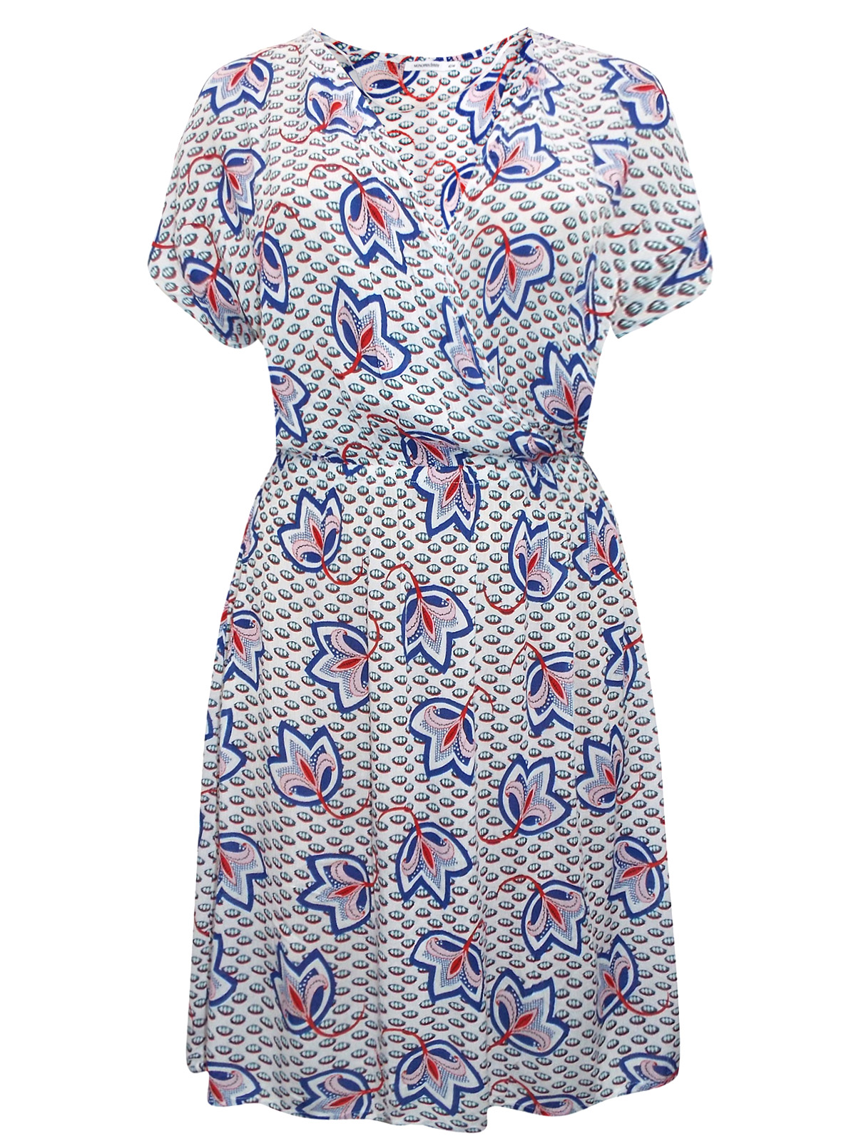 Monoprix Femme - - Monoprix WHITE Floral Print Mock Wrap Dress - Size 8 ...