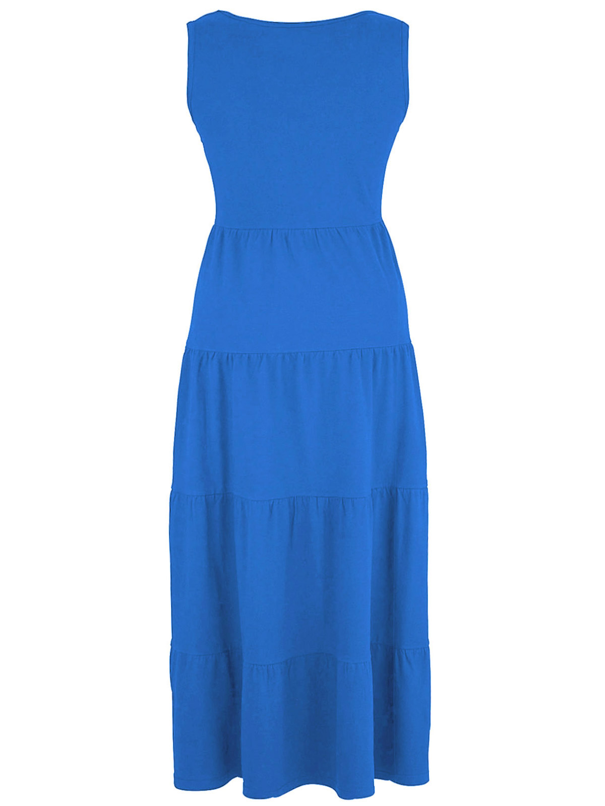 Julipa - - BLUE Tiered Jersey Gypsy Maxi Dress - Plus Size 20 to 22