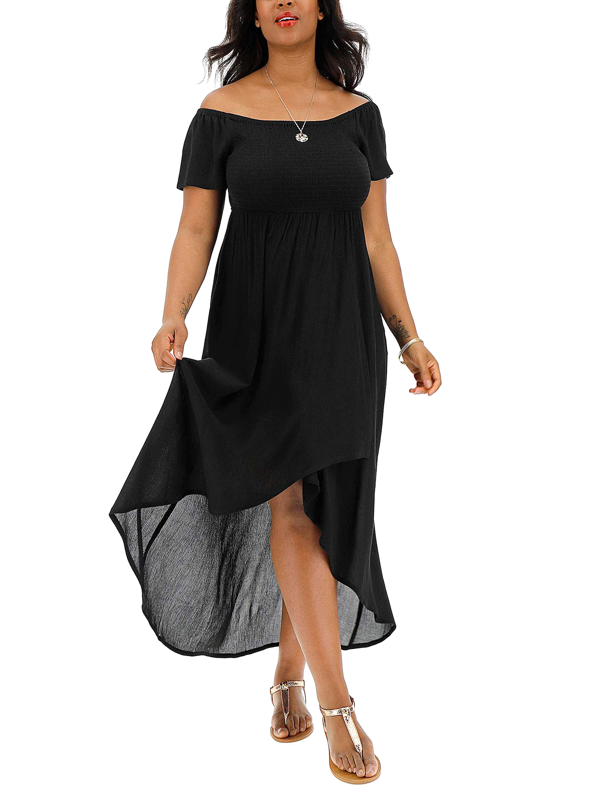 Plus Size wholesale clothing by simply be - - BLACK Crinkle Shirred ...