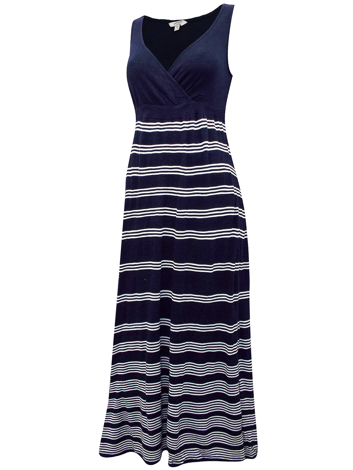 FAT FACE Fat Face NAVY Striped Jersey Maxi Dress Size 12 to 16