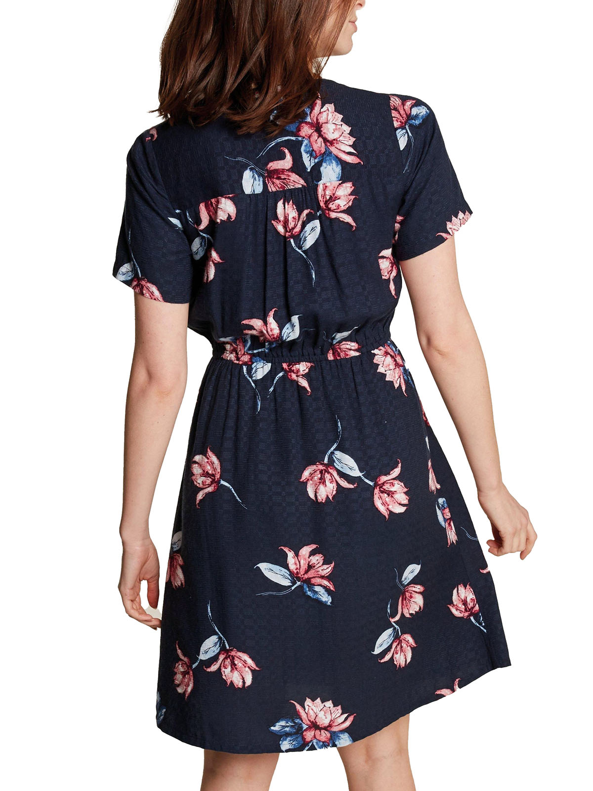 FAT FACE Fat Face NAVY Floral Victoria Waterlilies Wrap Dress Size 12