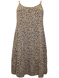 BROWN Animal Print Strappy Sundress - Size 8/10 to 20/22 (S to XL)