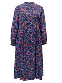 NAVY Printed Button Front Maxi Shirt Dress - Plus Size 16 to 26