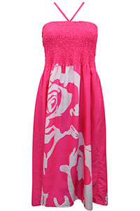 PINK Printed Halterneck Midi Beach Dress - Fits Size 10 to 14 (Onesize)