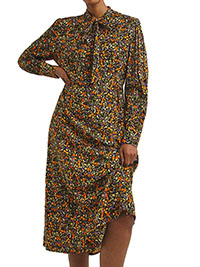 MULTI Multi Floral Tie Neck Swing Dress - Size 10 to 30