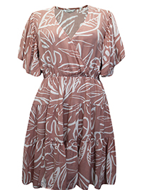 PALE-ROSE Printed Tiered Wrap Dress - Size 12 to 14 (AUS 10 to 12)