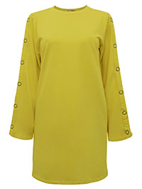 LIME Popper Sleeve Mini Sweat Dress - Size 10 to 12