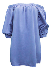 BLUE Pure Cotton Bardot Mini Sweat Dress - Size 2 to 14