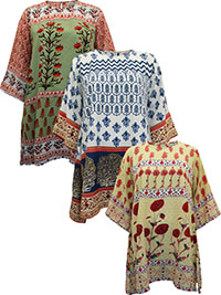 ASSORTED Printed Wide Sleeve Dresses - Size 12 to 14 (M to L)